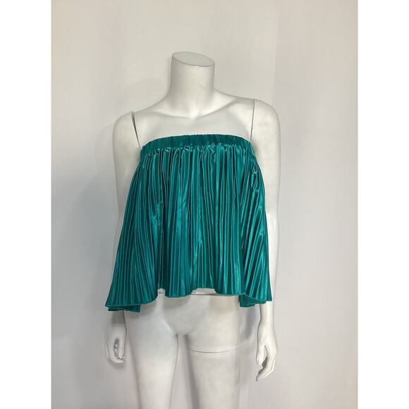 L'Idee 'Reveries' Green Plisse Top Size S - NWT - Picture 2 of 4